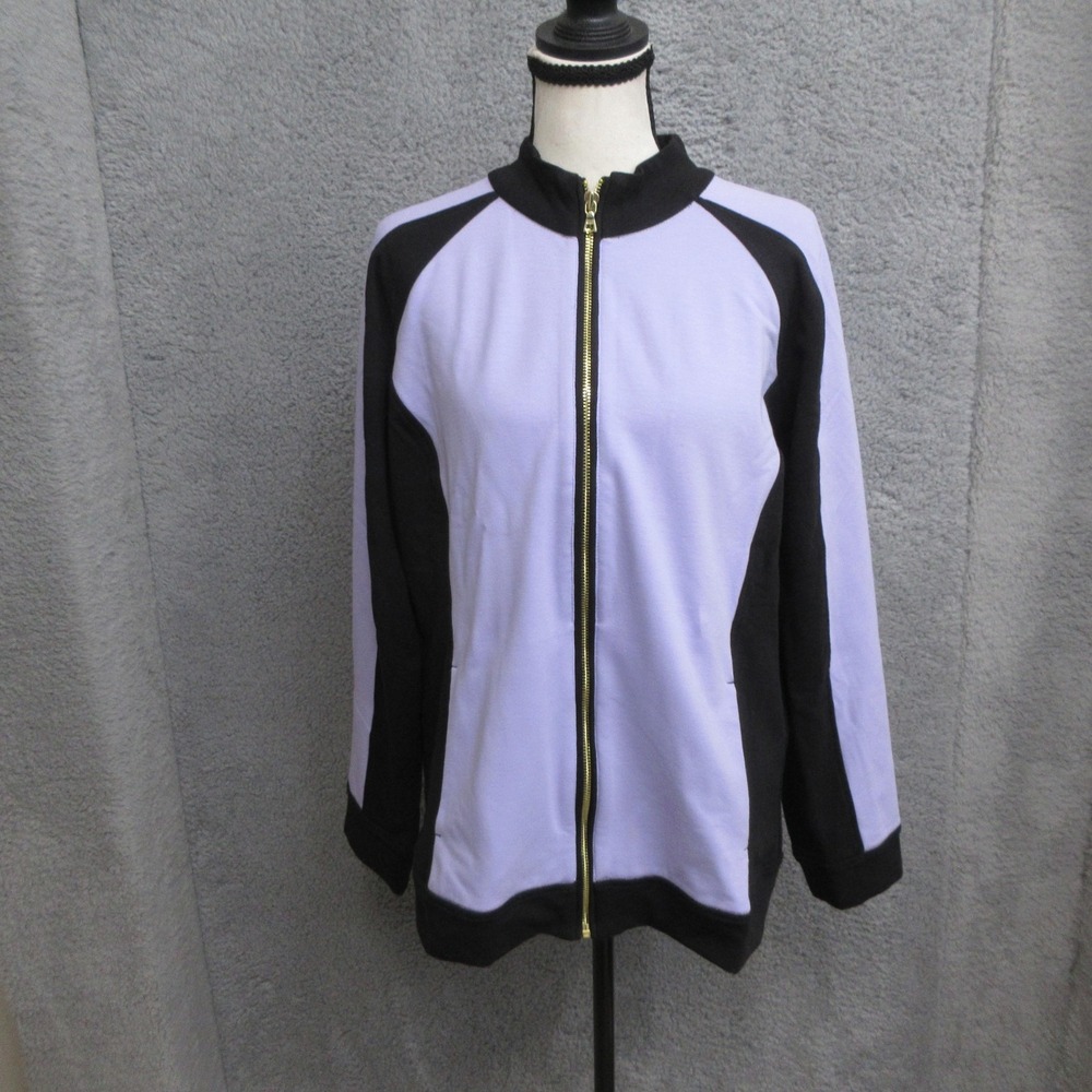 Appleseed Track Jacket Women M Purple Black Colorblock Athleisure Sporty Comfort